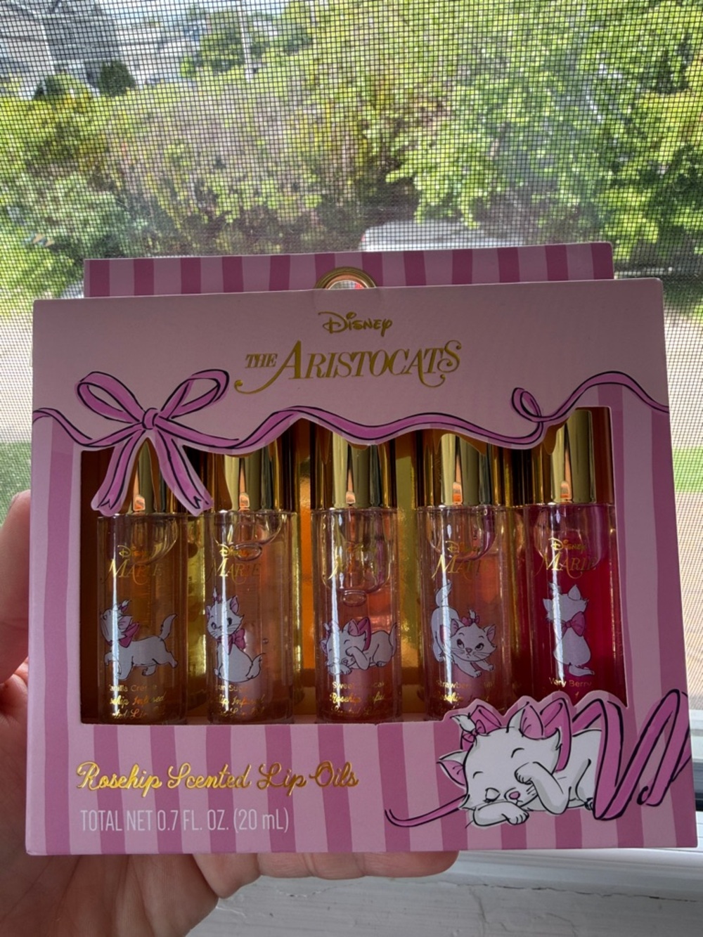 Disney The Aristocats Rosehip Lip Oil Set - Pink & Gold Packaging